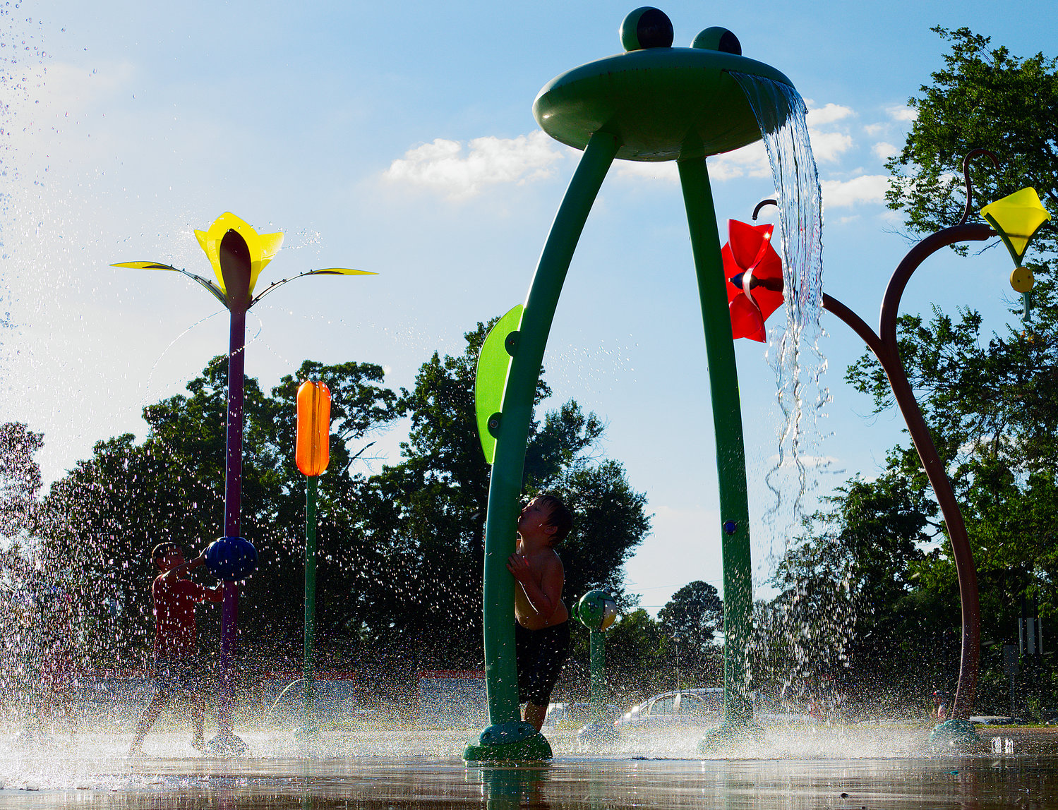 The recently-reopened splash pad at the Mineola Civic Center was a popular spot for the youngsters on the 4th of July.